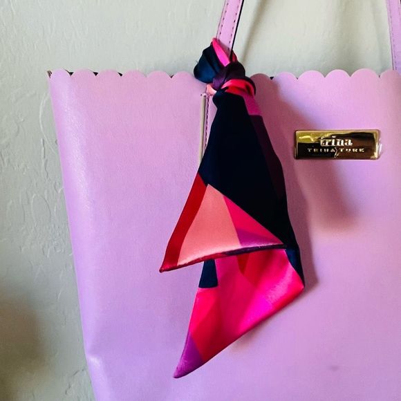 Trina Turk Bags | Color Pop Pink scalloped rim Trina  by Trina Turk large tote💗 - Picture 2 of 13